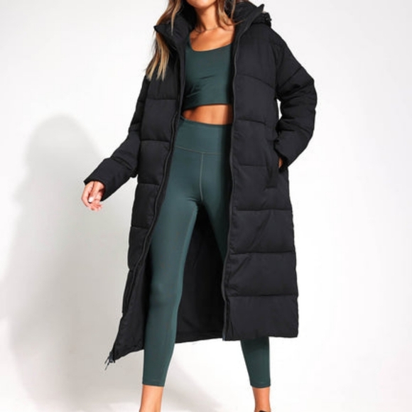 GIRLFRIEND COLLECTIVE Mystic Black Recycled Polyester Size XSmall Long Coat - Picture 1 of 12